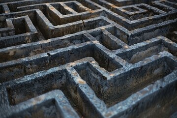 Close-up View of a Stone Maze