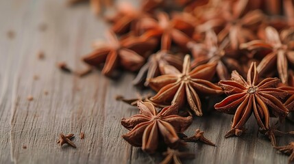 Star Anise on a Wooden Surface