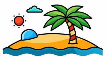 vector beach cartoon illustration  and svg