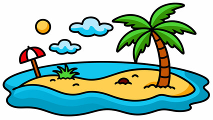 vector beach cartoon illustration  and svg
