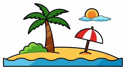 vector beach cartoon illustration  and svg