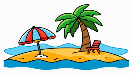 vector beach cartoon illustration  and svg