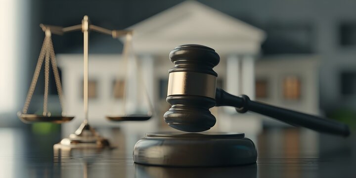 Real estate auction concept with gavel justice taxes profits and house model. Concept Real Estate Auctions, Legal Aspects, Tax Implications, Property Profits, House Models