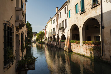 Ancient buildings along the Buranelli canal, Treviso