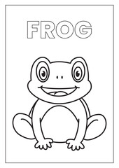 frog sketch for coloring book vector