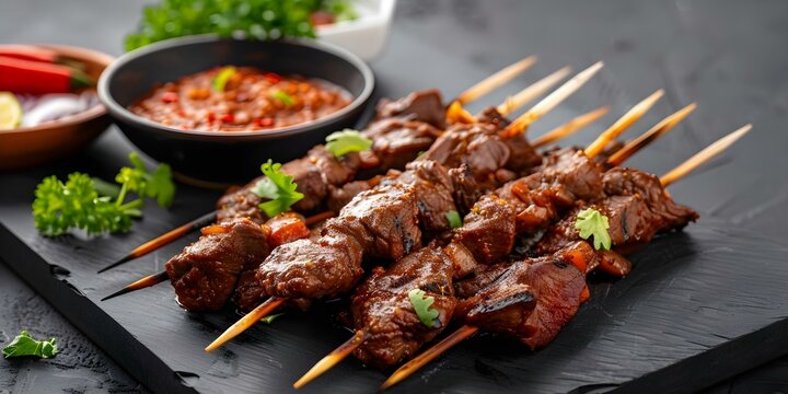 Suya is a Nigerian dish of thinly sliced beef skewered and seasoned. Concept Nigerian Cuisine, Grilled Meats, African Food, Street Food, Suya Recipe