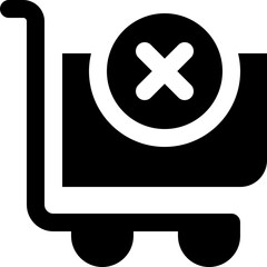 remove from cart icon. vector glyph icon for your website, mobile, presentation, and logo design.