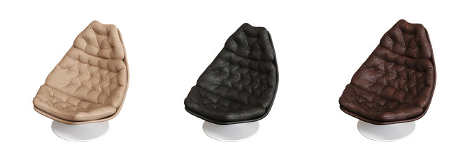 armchair isolated on white background, interior furniture, 3D illustration, cg render