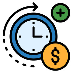 Overtime  Icon Element For Design