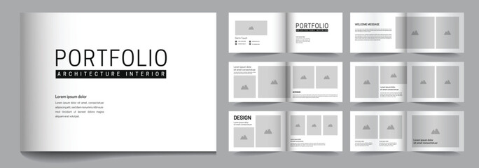 Interior and architecture landscape portfolio template design