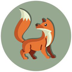Obraz premium Red Fox Icon