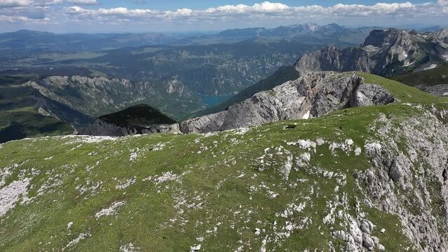 Aerial view of the Great Maglic mountain, Piva National Park Montenegro