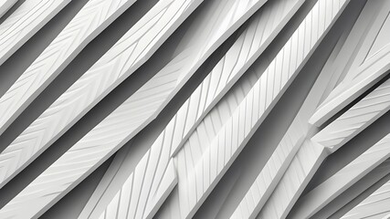 Obraz premium White striped pattern background, 3d lines design, abstract minimal white gray background for business presentation.