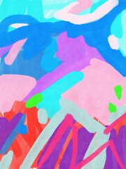 abstract background with lines. hand drawn painting. Bright colors. 