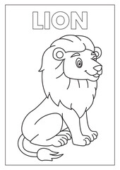 lion sketch for coloring book vector
