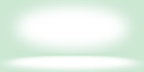 Stage floor and walls light green and gradient soft style studio room pattern
