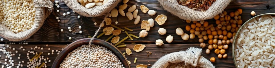 Fototapeta premium High Dietary Fiber Intake: Promoting Healthy Eating Lifestyle and Inclusive Cooperation at National Day Holiday Feast. AI-Generated High-Resolution Wallpaper Background