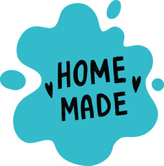 Cooking food lettering Home Made. Kitchen badge logo, baking food typography and cook label vector