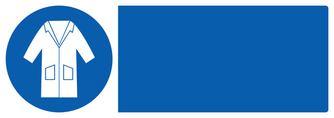 ISO mandatory safety signs wear labcoat your custom message here landscape size 1/2 a4,a3,a2,a1