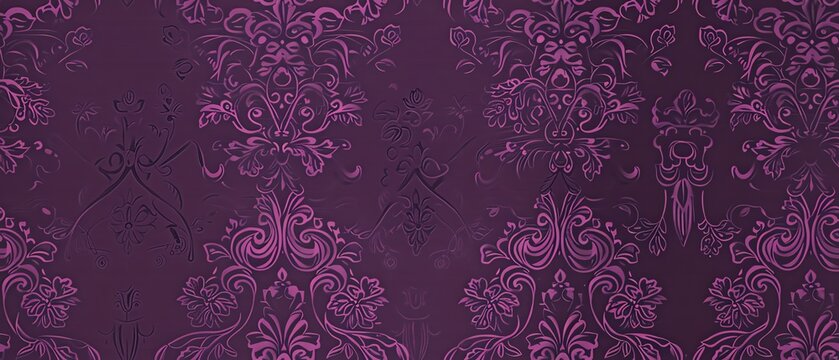 A regal background in plum purple with intricate patterns