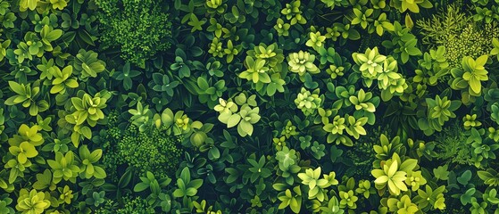 A vibrant background in various shades of green, resembling a lush forest