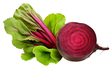 Whole beet root and half isolated on white background as package design element