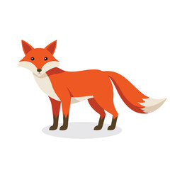 Fox Animal isolated flat vector illustration on white background.