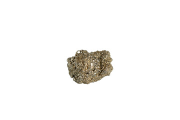 pyrite mineral stone macro on white background