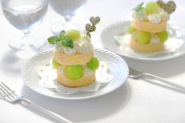 メロンのショートケーキ