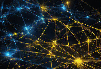 Abstract yellow blue web