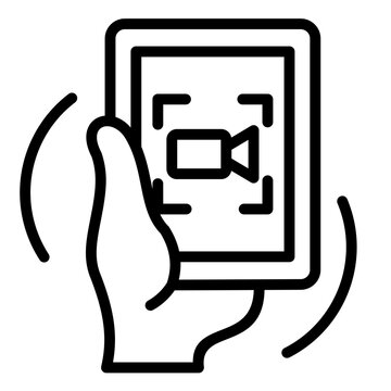 hand holding tablet recording video clip art preview