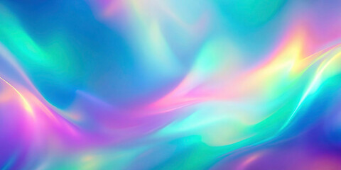 Obraz premium Soft Pastel Gradient: Blue, Purple, and Green Holographic Blurred Abstract Background