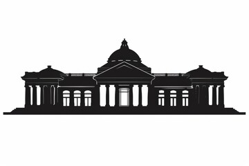 Obraz premium Intriguing silhouette of an art museum representing culture and creativity