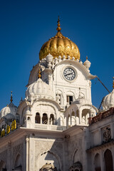 View of details of architecture inside Golden Temple - Harmandir Sahib in Amritsar, Punjab, India, Famous indian sikh landmark, Golden Temple, the main sanctuary of Sikhs in Amritsar, India