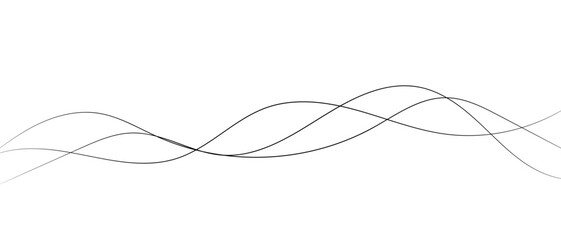 Thin line wavy abstract vector background.