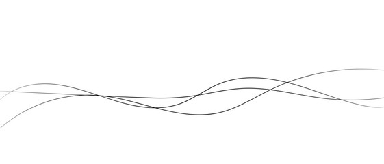 Thin line wavy abstract vector background.