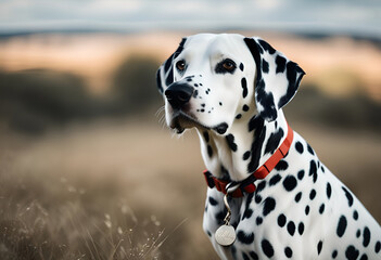Photo of a Dalmatian, a dog in nature