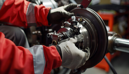 motor mechanic replacing the electric steering pump on a modern day vehicle