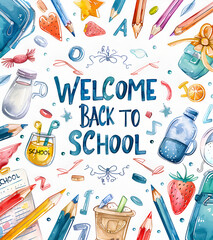 Hand drawn background for back to school season