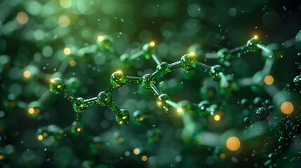 A green plant dna with a green stem and a green seed on it