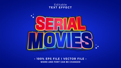 editable serial movies text effect.typhography logo