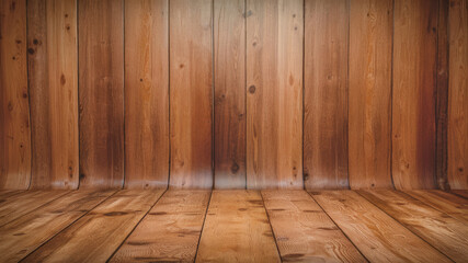 Curved wooden background
