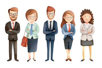 Fototapeta premium group of office and professional people isolated on white