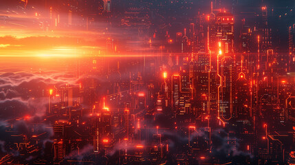 Fototapeta premium Neon futuristic flashes as wallpaper background illustration