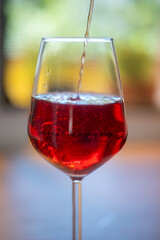 red wine in glass