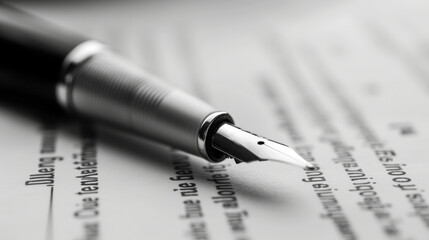 A pen is on top of a piece of paper with a lot of writing on it