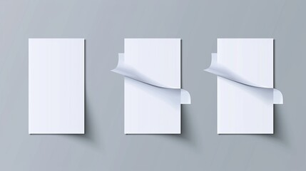 White fabric badges for shirts, dresses and apparel with stitches isolated on transparent background. Modern realistic set of clothes tags with seams