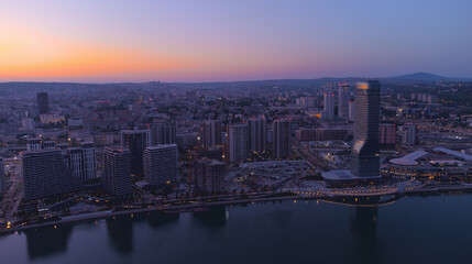 Fototapeta premium Aerial view of Belgrade, capital of Serbia.