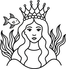 girl with long hair in a swimsuit