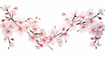 Pink cherry blossom in spring. Beautiful blossoming pink sakura flowers on branches.